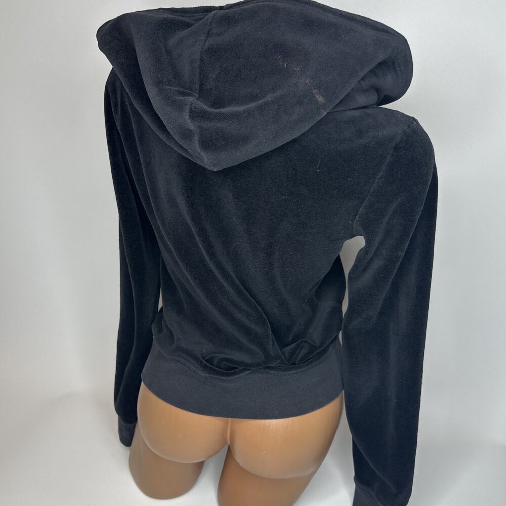 Juicy Couture Y2K Womens Zip Up Velour Jacket Hoodie Size L Made in USA Vintage - Picture 11 of 11
